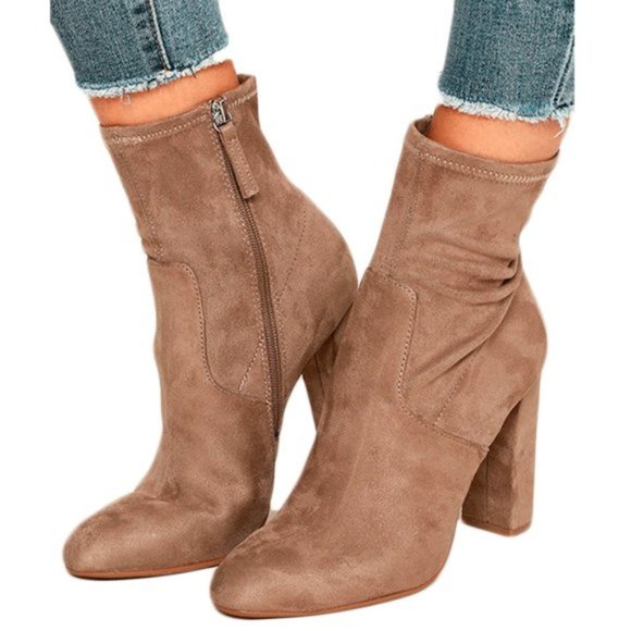 Steve Madden Shoes - Steve Madden Edit Taupe Suede High Heel Boots
